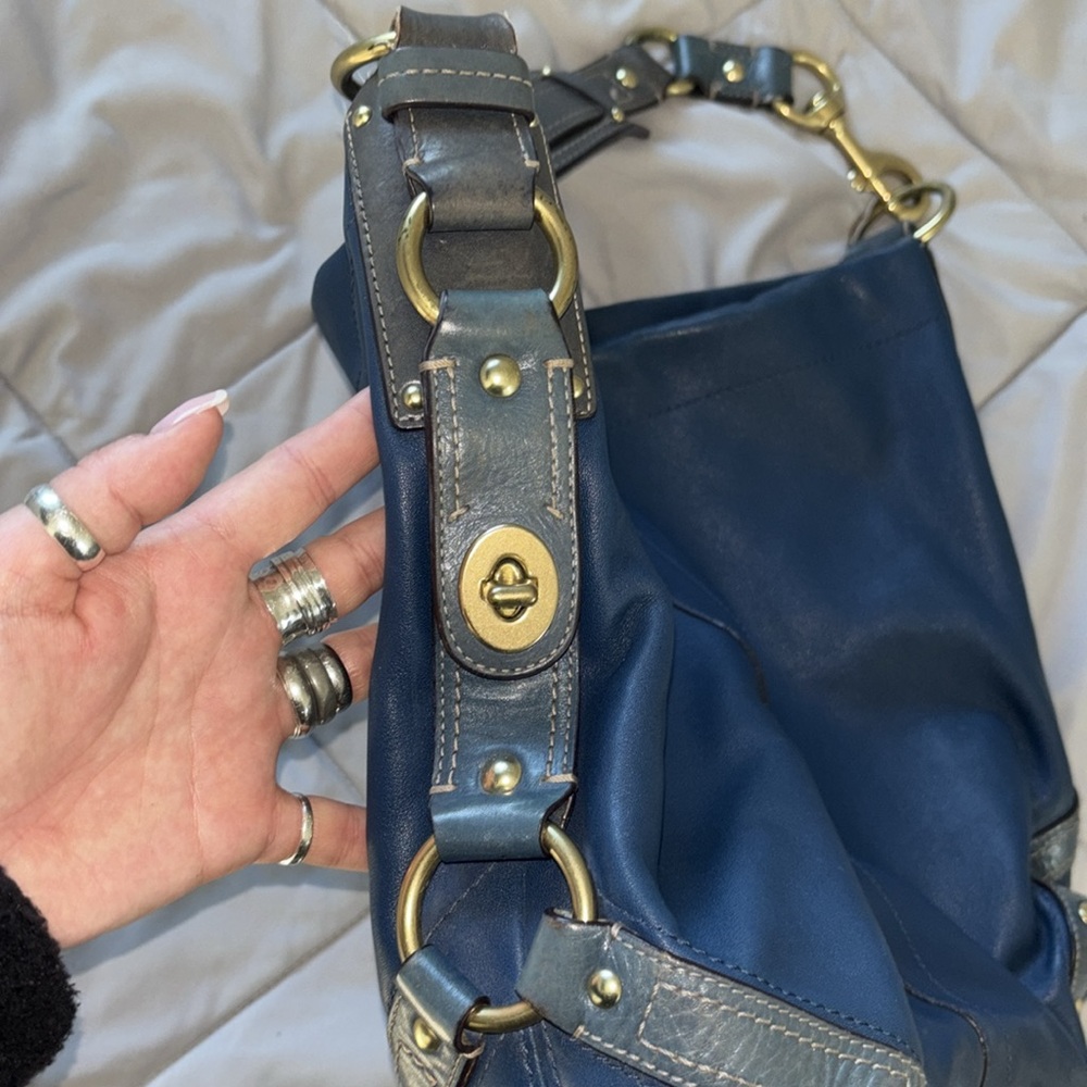 Blue Coach purse - Picture 3 of 5
